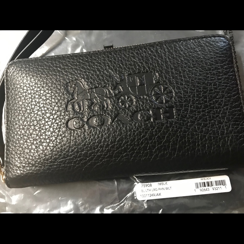 Coach black wristlet